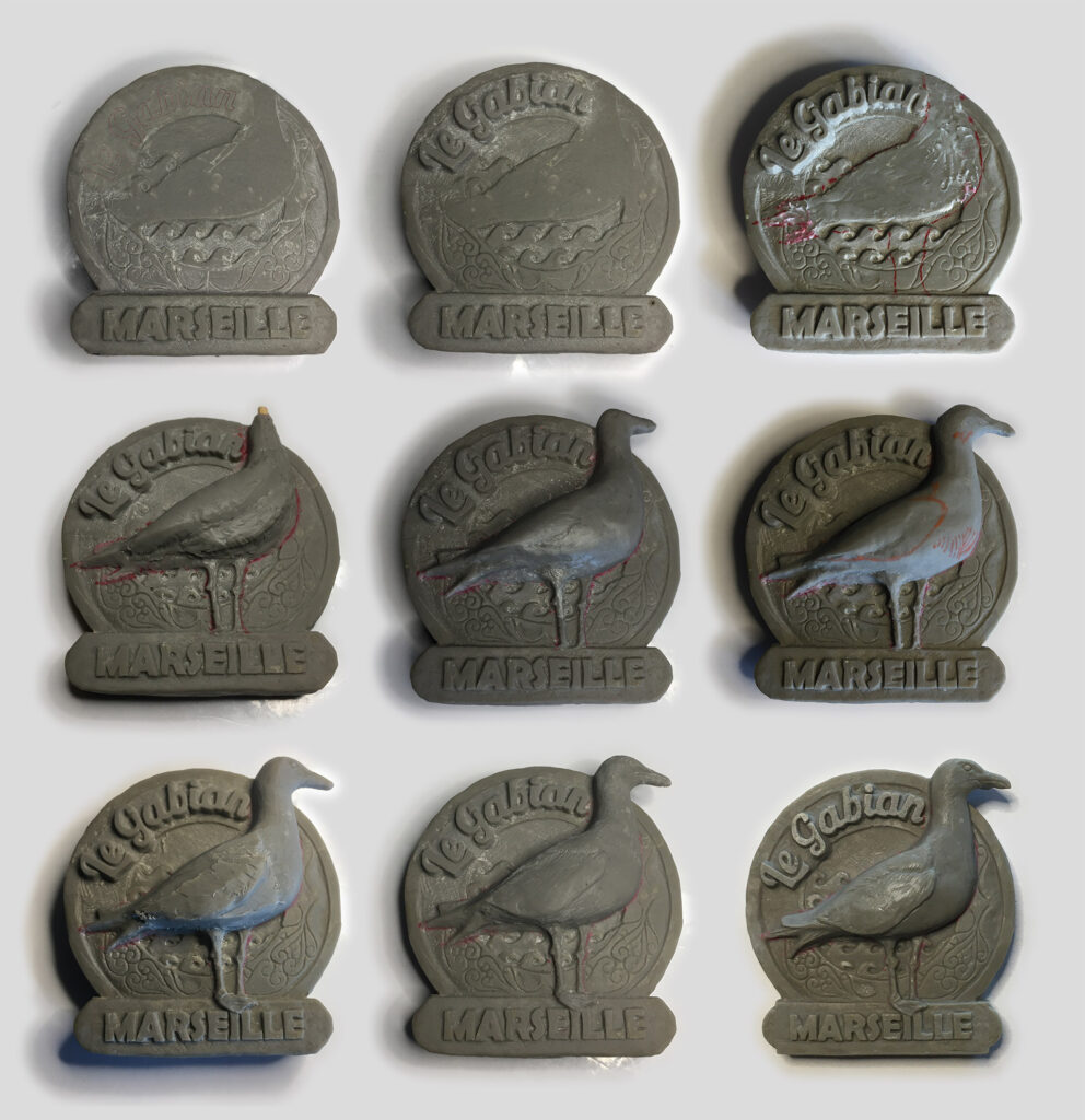 Différentes étapes d'une sculpture